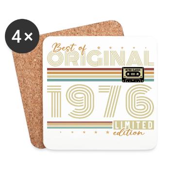 1976 Vintage Retro Geburtstagsgeschenk - Untersetzer (4er-Set) - Weiß - Vorne