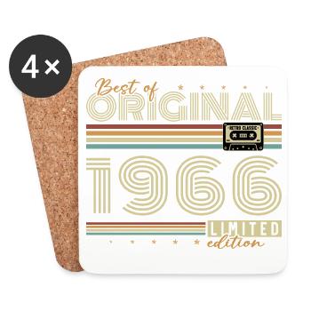 1966 Vintage Retro Geburtstagsgeschenk - Untersetzer (4er-Set) - Weiß - Vorne