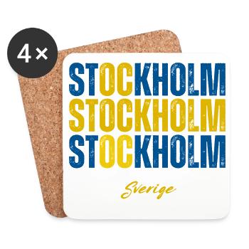Stockholm, Suède, fierté suédoise - Dessous de verre (lot de 4) - blanc - Devant