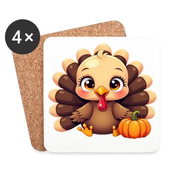 Thanksgiving Truthahn Baby - Untersetzer (4er-Set) - Weiß - Vorne