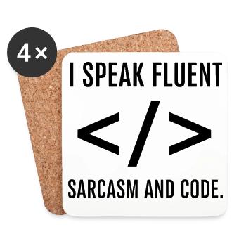 Ich spreche fließend Code - Untersetzer (4er-Set) - Weiß - Vorne