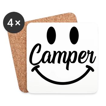 Sourire du campeur - Dessous de verre (lot de 4) - blanc - Devant