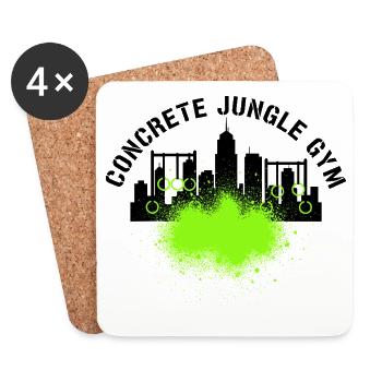 Jungle en béton GYM - Dessous de verre (lot de 4) - blanc - Devant