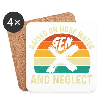La génération X a grandi avec de l’eau et de l’humour négligé - Dessous de verre (lot de 4) - blanc - Devant