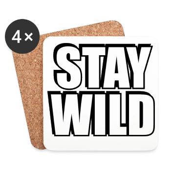 BLEIB WILD - Untersetzer (4er-Set) - Weiß - Vorne