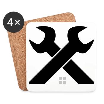Home & Craft Logo – Wrench Crossed - Coasters (set of 4) - white - Front