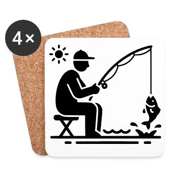 Fishing & Fishing | Petri Heil Hobby Logo - Coasters (set of 4) - white - Front