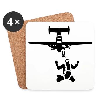 parachutisme - Dessous de verre (lot de 4) - blanc - Devant
