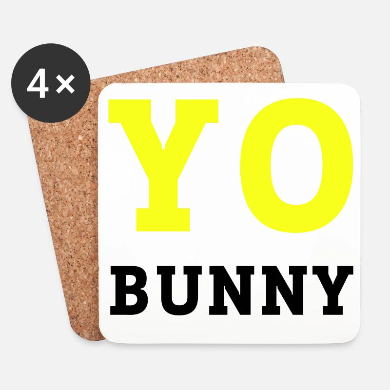 YO BUNNY  - Untersetzer (4er-Set) - Weiß