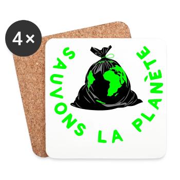 Save the planet - Coasters (set of 4) - white - Front