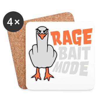 Rage Bait Fashion Seagull Bird Nasty Funny Provocation - Coasters (set of 4) - white - Front