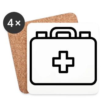 First aid kit - Coasters (set of 4) - white - Front
