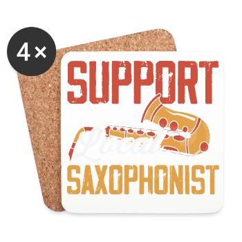 Support Your Local Saxophonist Jazz - Coasters (set of 4) - white - Front