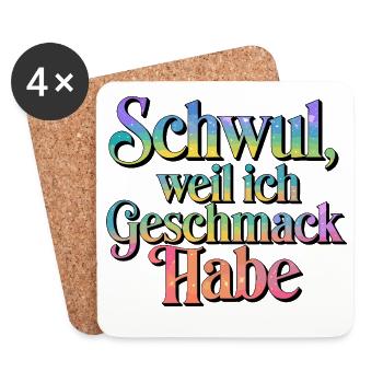 Gay Because I Have Taste Rainbow Pride - Coasters (set of 4) - white - Front