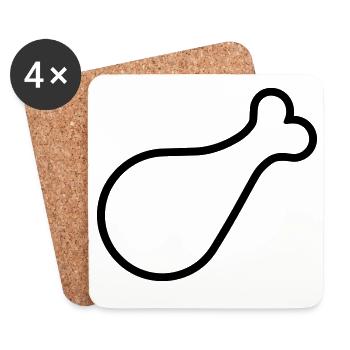 chicken thigh - Coasters (set of 4) - white - Front