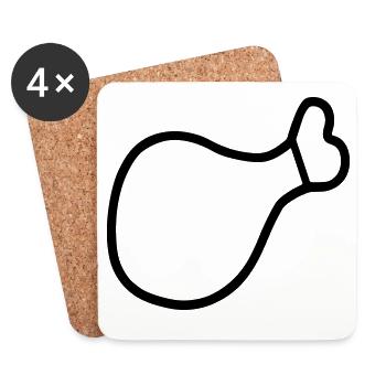 chicken thigh - Coasters (set of 4) - white - Front
