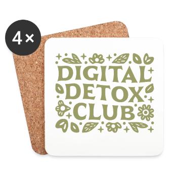 Club de détox numérique esthétique de pleine conscience bien-être - Dessous de verre (lot de 4) - blanc - Devant
