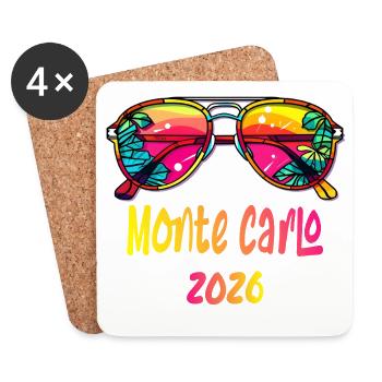 Lunettes de soleil Monte-Carlo 2026 - Dessous de verre (lot de 4) - blanc - Devant