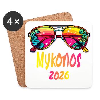Lunettes de soleil Mykonos 2026 - Dessous de verre (lot de 4) - blanc - Devant