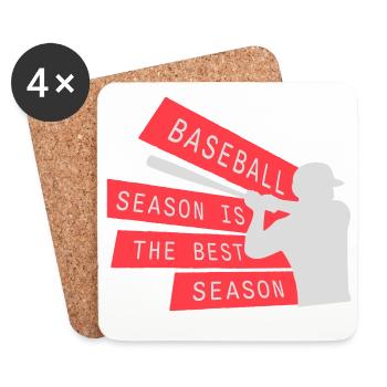 La saison de baseball est la meilleure saison des sports de fans - Dessous de verre (lot de 4) - blanc - Devant