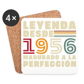 1956 Vintage Rétro Cadeau d’anniversaire - Dessous de verre (lot de 4) - blanc - Devant