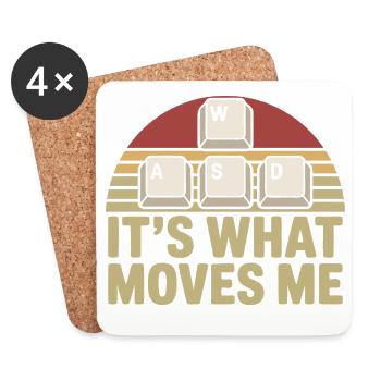 Motivation &amp; Passion – That's what moves me (Quote) - Coasters (set of 4) - white - Front