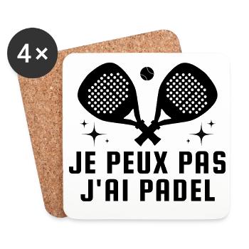 I can't I have padel - Coasters (set of 4) - white - Front