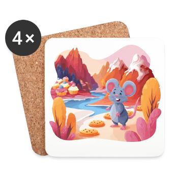 Sugar Scenery Mouse Adventure - Coasters (set of 4) - white - Front