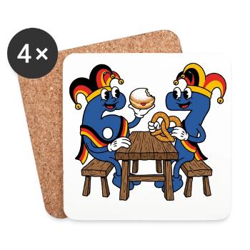 67 Six Seven Costume Carnaval Football Italie Mème - Dessous de verre (lot de 4) - blanc - Devant