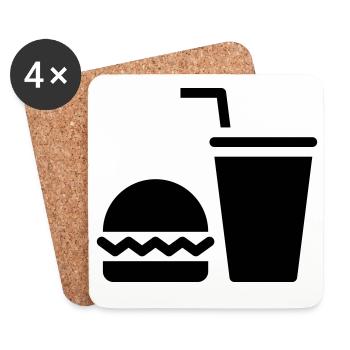 Restauration rapide, burgers, food trucks - Dessous de verre (lot de 4) - blanc - Devant