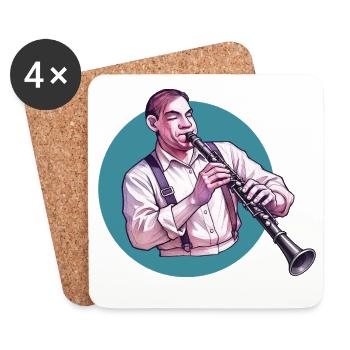 CLARINETIST #2 – Klang & Bild - Untersetzer (4er-Set) - Weiß - Vorne