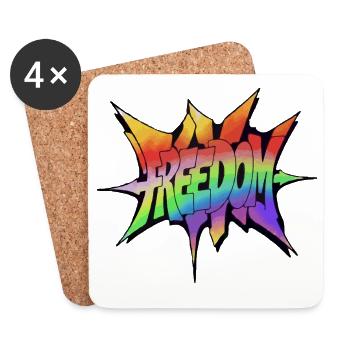 Freedom Rainbow Explosion - Untersetzer (4er-Set) - Weiß - Vorne