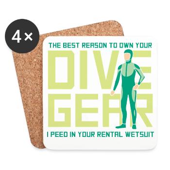 Diving Diver Snorkeling Recreational Diver - Coasters (set of 4) - white - Front