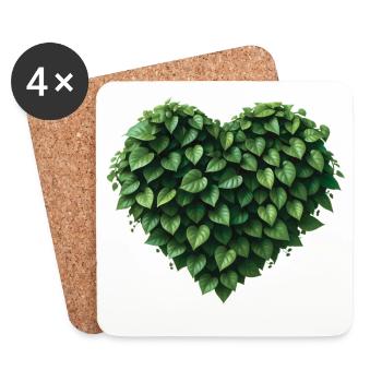 NATUR LOVER - peace & love - Dessous de verre (lot de 4) - blanc - Devant