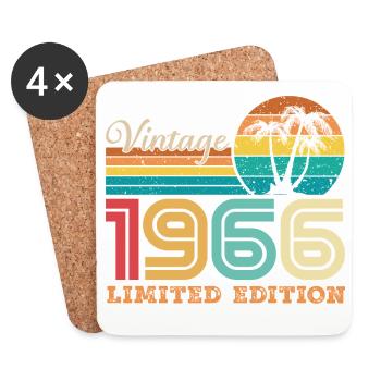 1966 Vintage Retro 1966 Birthday Gift - Coasters (set of 4) - white - Front