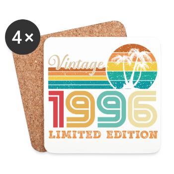 1996 Vintage 1996 Retro Birthday Gift - Coasters (set of 4) - white - Front