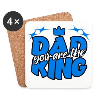 PAPA Tu es le roi - Dessous de verre (lot de 4) - blanc - Devant