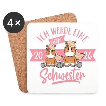 I'm going to be big sister – bangs girl baby - Coasters (set of 4) - white - Front