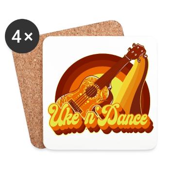 Hawaiian Ukulele Uke Retro 70s - Coasters (set of 4) - white - Front
