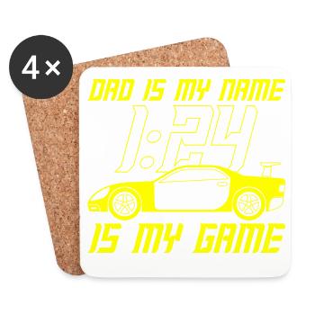 Dad Is My Name 1:24 Is My Game Racer Slot Race - Untersetzer (4er-Set) - Weiß - Vorne