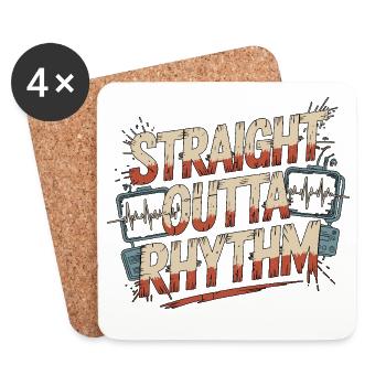 Cardiac Tech Straight Outta Rhythm Echo Tech - Untersetzer (4er-Set) - Weiß - Vorne