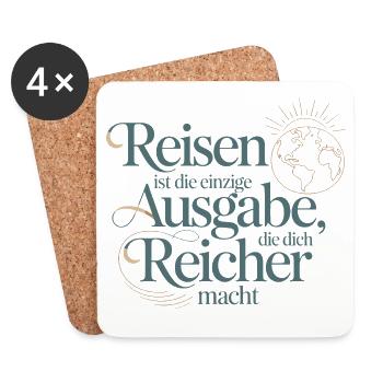 Travel is the only expense that makes you richer - Coasters (set of 4) - white - Front
