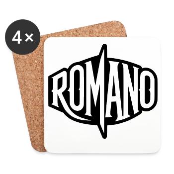 Romano - Romain ou emblème du nom - Dessous de verre (lot de 4) - blanc - Devant