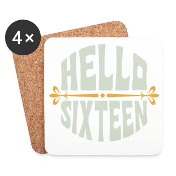 Bonjour Sixteen 16 Years Retro - Dessous de verre (lot de 4) - blanc - Devant