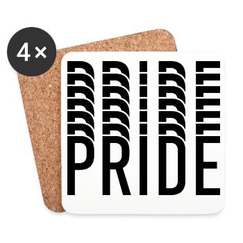 Pride-Typografie-Kontrastmuster - Untersetzer (4er-Set) - Weiß - Vorne