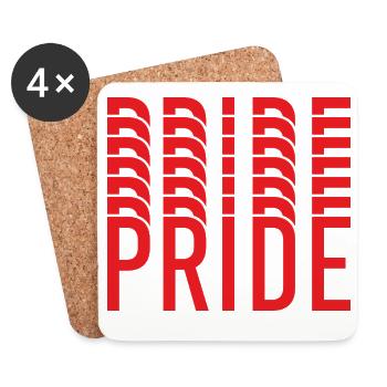 Pride: Wiederholte Buchstabengestaltung - Untersetzer (4er-Set) - Weiß - Vorne