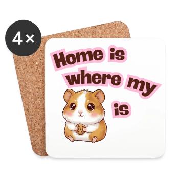 Home is where my Meerli is - Coasters (set of 4) - white - Front