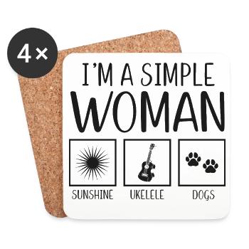 Hawaiian Ukulele Uke I'm A Simple - Coasters (set of 4) - white - Front
