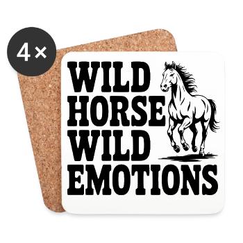 Wildpferd, wilde Gefühle - Untersetzer (4er-Set) - Weiß - Vorne