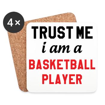 Vertrau mir, ich bin Basketballspieler - Untersetzer (4er-Set) - Weiß - Vorne